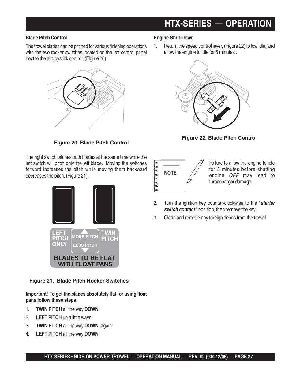 Htx-series — operation | Multiquip HTX44K4_K5 User Manual | Page 27 / 46