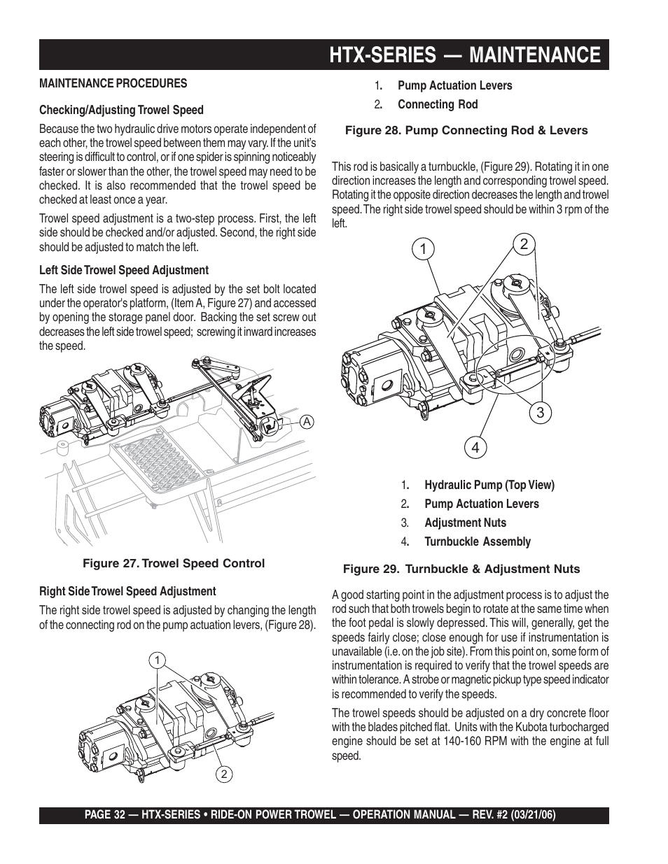 Htx-series — maintenance | Multiquip HTX44K4_K5 User Manual | Page 32 / 46