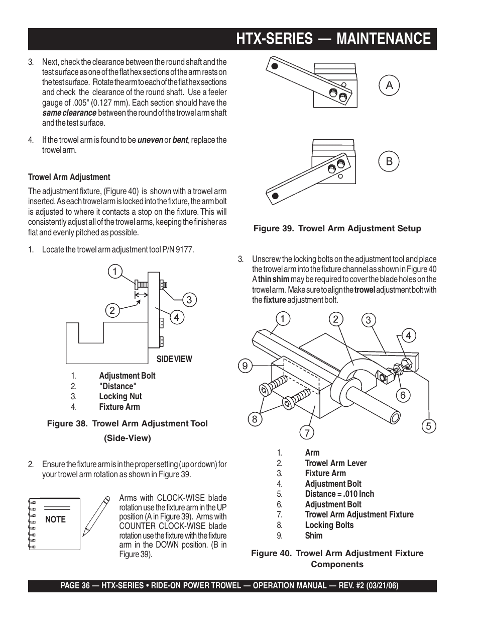 Htx-series — maintenance | Multiquip HTX44K4_K5 User Manual | Page 36 / 46