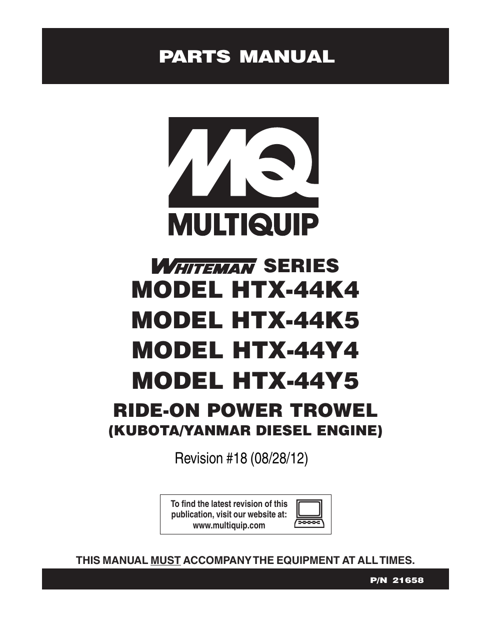 Multiquip HTX44K4_K5_Y4_Y5 User Manual | 74 pages