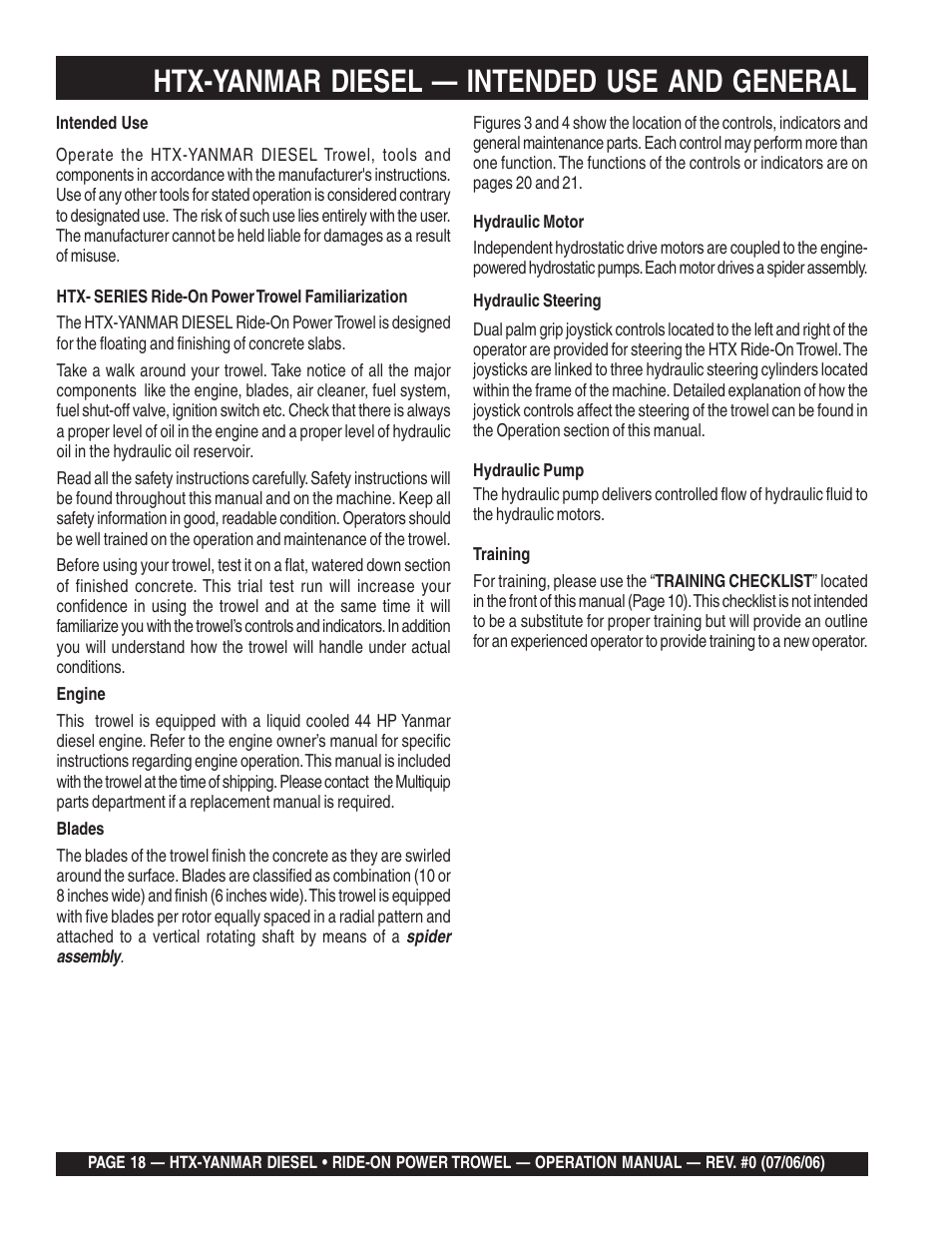 Multiquip HTX44Y5 User Manual | Page 18 / 50