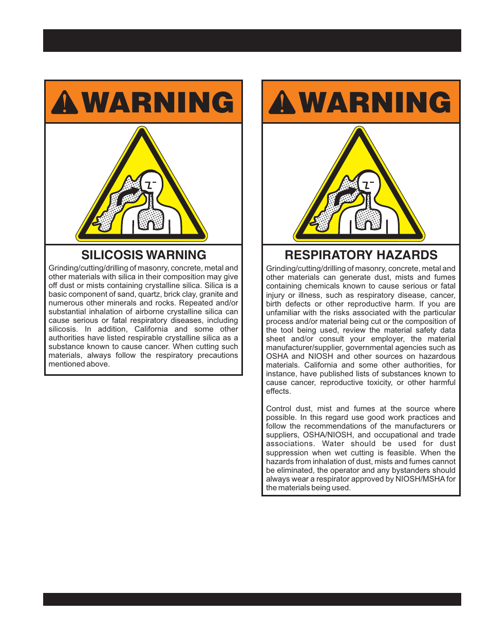 Warning | Multiquip HTX44Y5 User Manual | Page 3 / 50