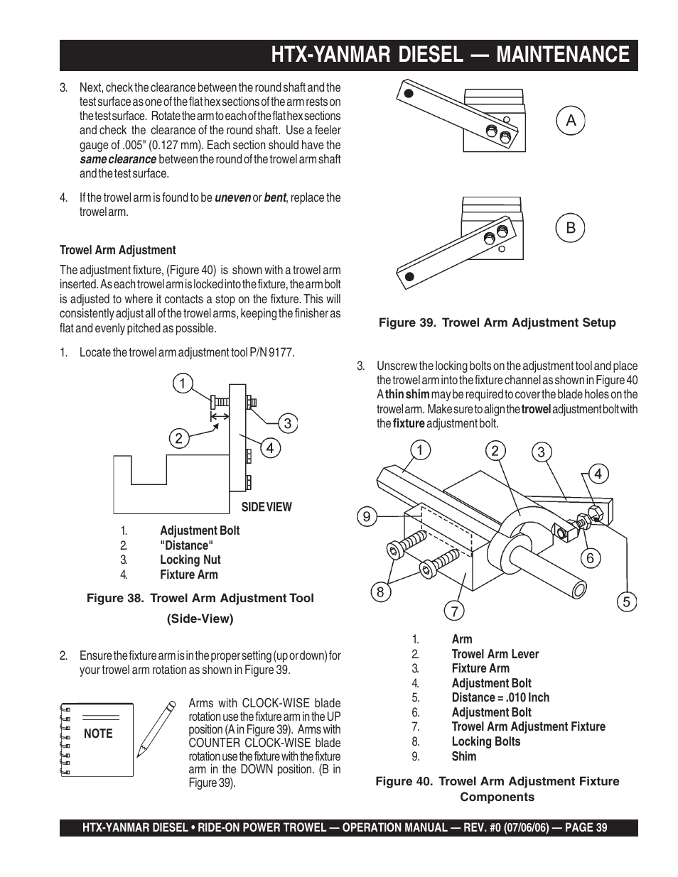 Htx-yanmar diesel — maintenance | Multiquip HTX44Y5 User Manual | Page 39 / 50