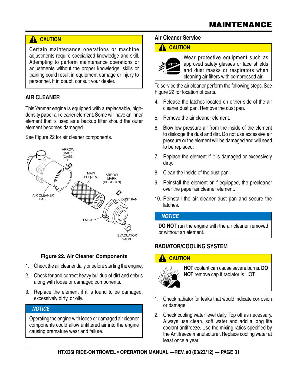 Maintenance | Multiquip HTXD6i User Manual | Page 31 / 40