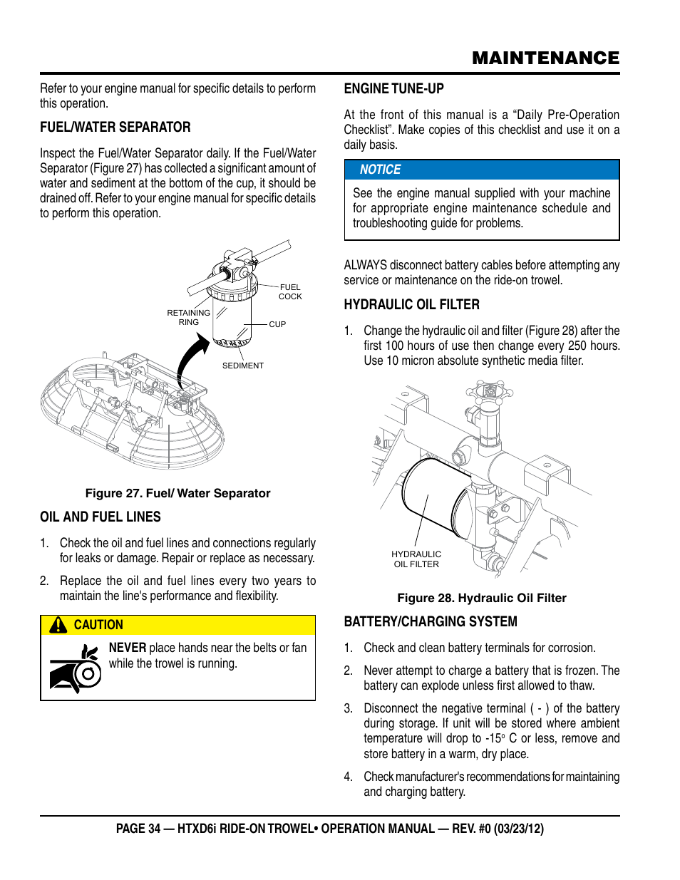 Maintenance | Multiquip HTXD6i User Manual | Page 34 / 40