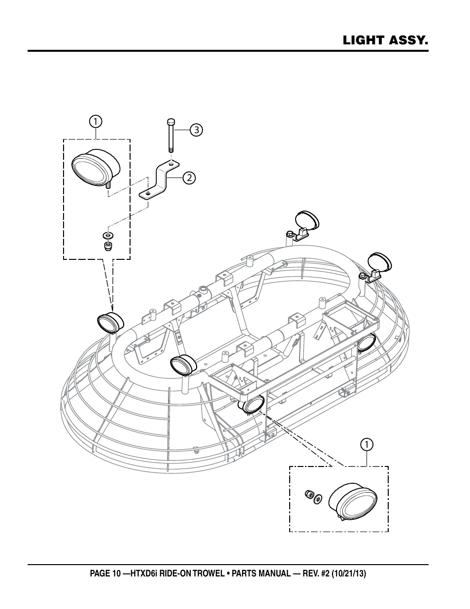 Light assy | Multiquip HTXD6i User Manual | Page 10 / 104