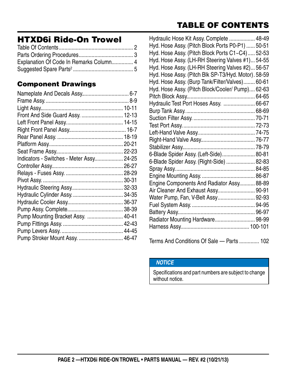 Multiquip HTXD6i User Manual | Page 2 / 104