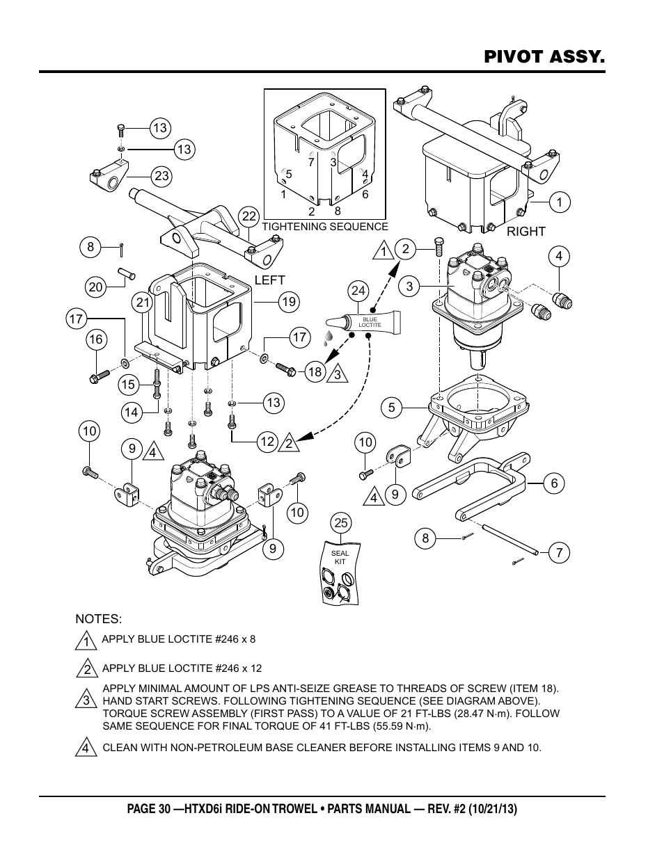 Pivot assy | Multiquip HTXD6i User Manual | Page 30 / 104