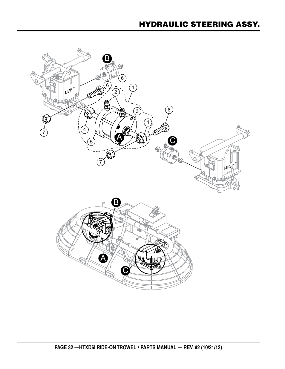 Hydraulic steering assy | Multiquip HTXD6i User Manual | Page 32 / 104