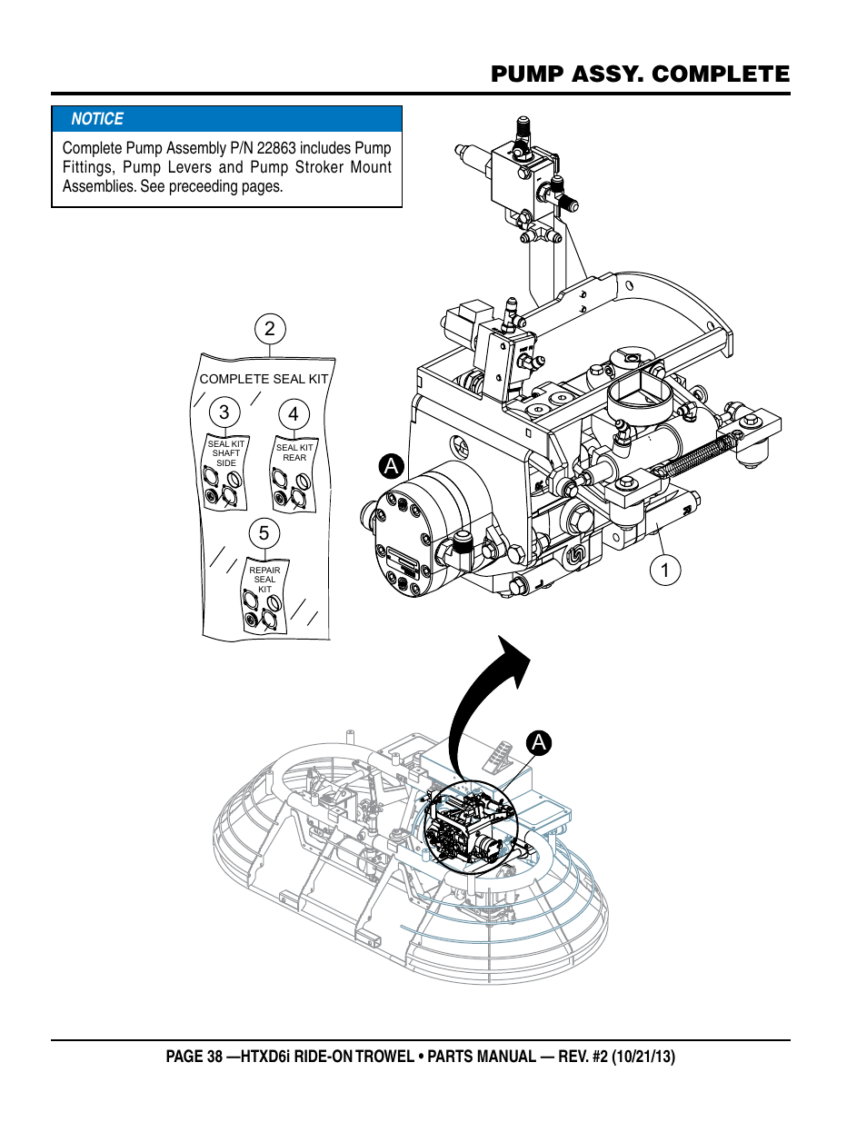 Pump assy. complete | Multiquip HTXD6i User Manual | Page 38 / 104
