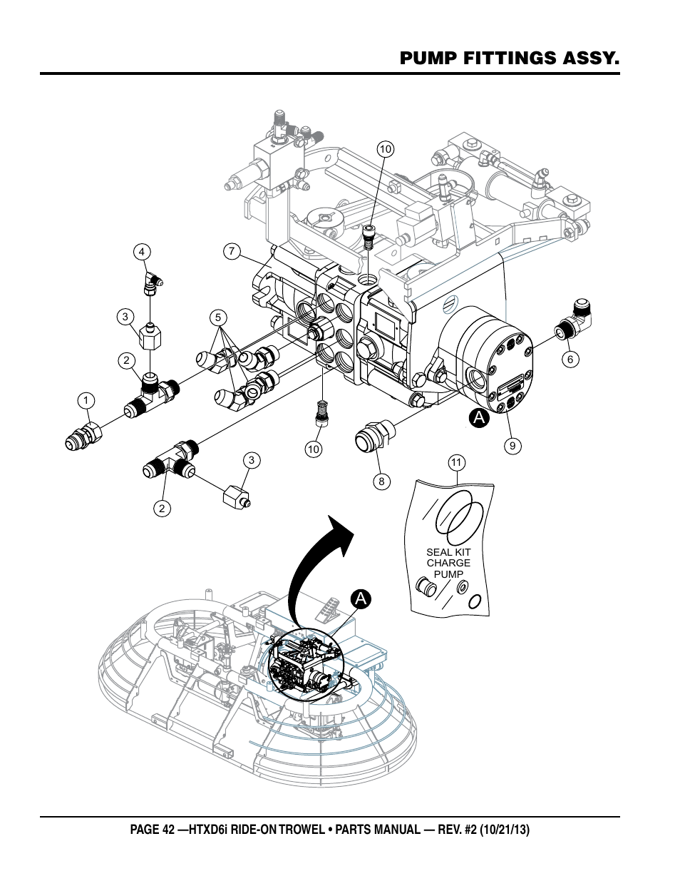 Pump fittings assy | Multiquip HTXD6i User Manual | Page 42 / 104