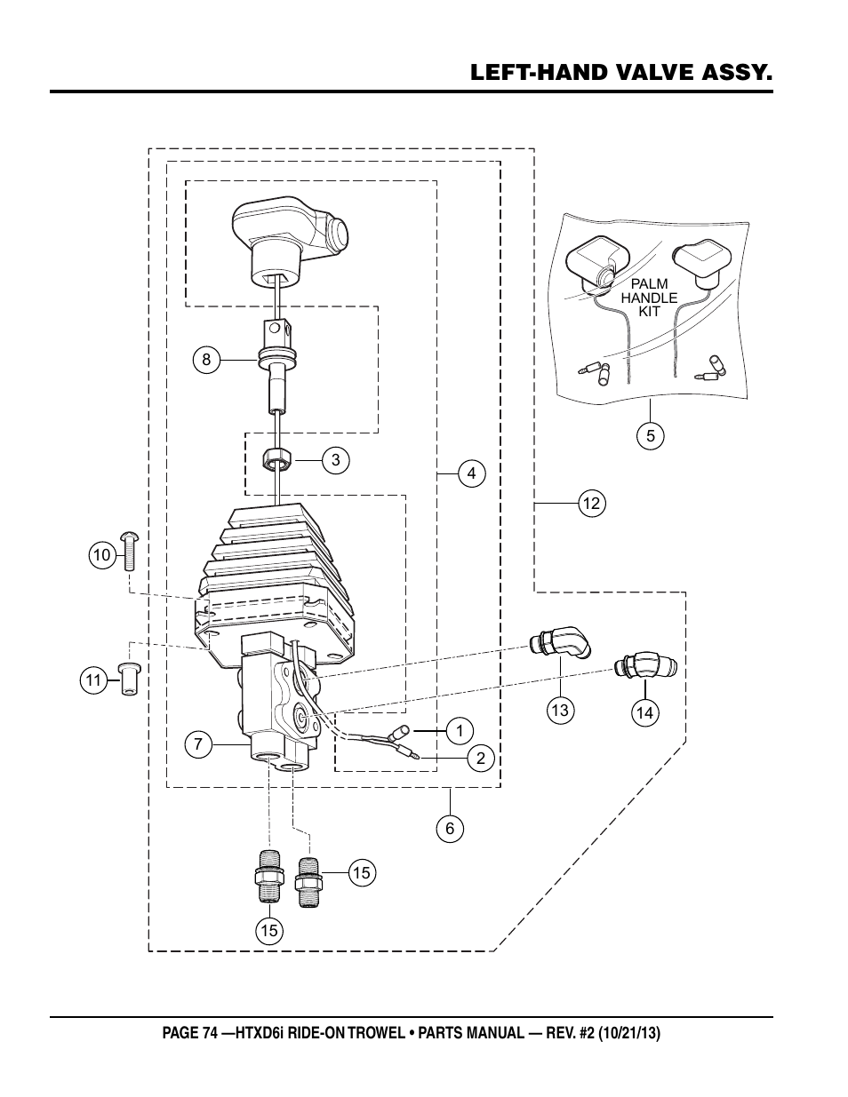 Left-hand valve assy | Multiquip HTXD6i User Manual | Page 74 / 104