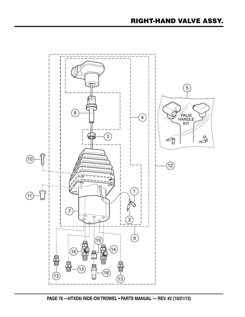 Right-hand valve assy | Multiquip HTXD6i User Manual | Page 76 / 104