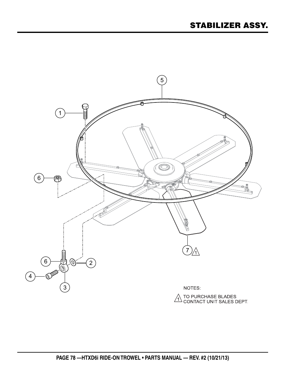 Stabilizer assy | Multiquip HTXD6i User Manual | Page 78 / 104