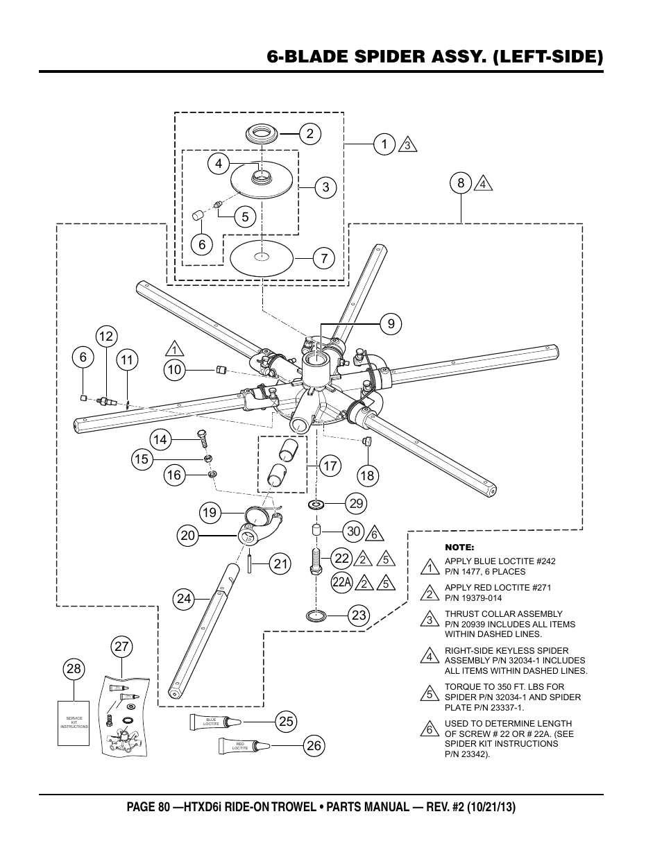 Blade spider assy. (left-side) | Multiquip HTXD6i User Manual | Page 80 / 104