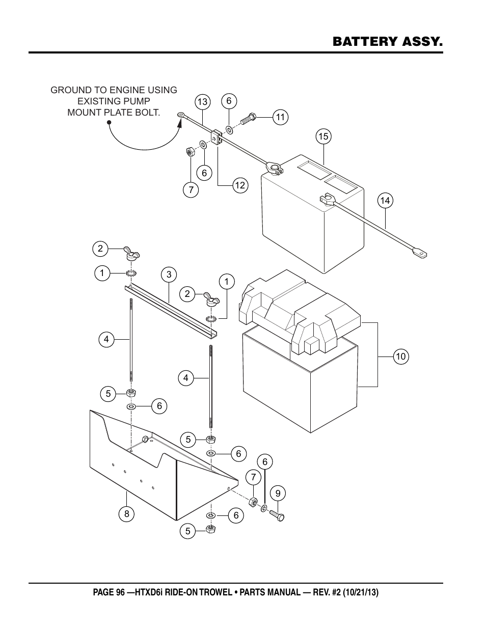 Battery assy | Multiquip HTXD6i User Manual | Page 96 / 104