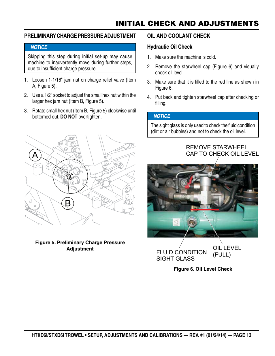 Initial check and adjustments | Multiquip STXD6i_Setup User Manual | Page 13 / 32