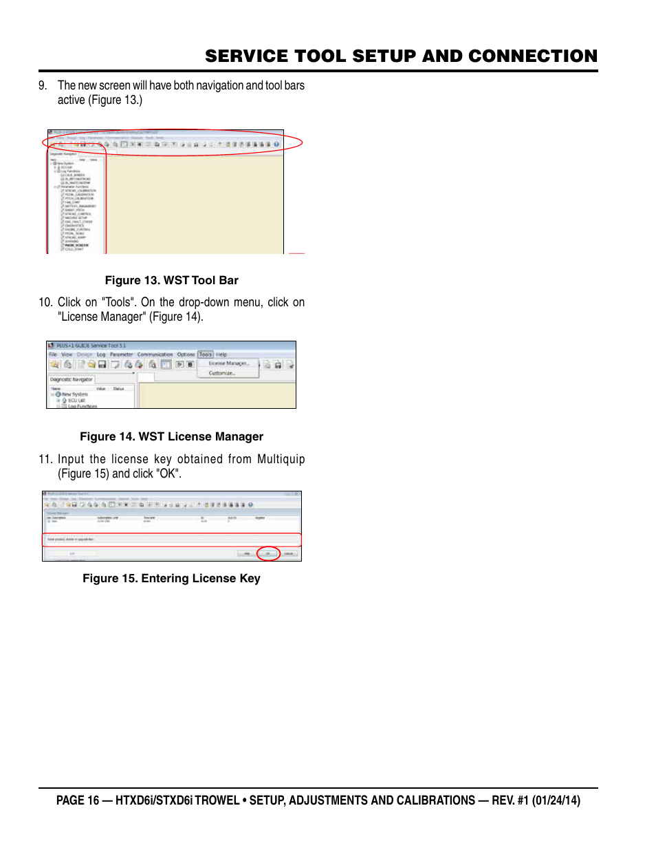 Connecting laptop to trowel, Whiteman service tool application, Service tool setup and connection | Multiquip STXD6i_Setup User Manual | Page 16 / 32