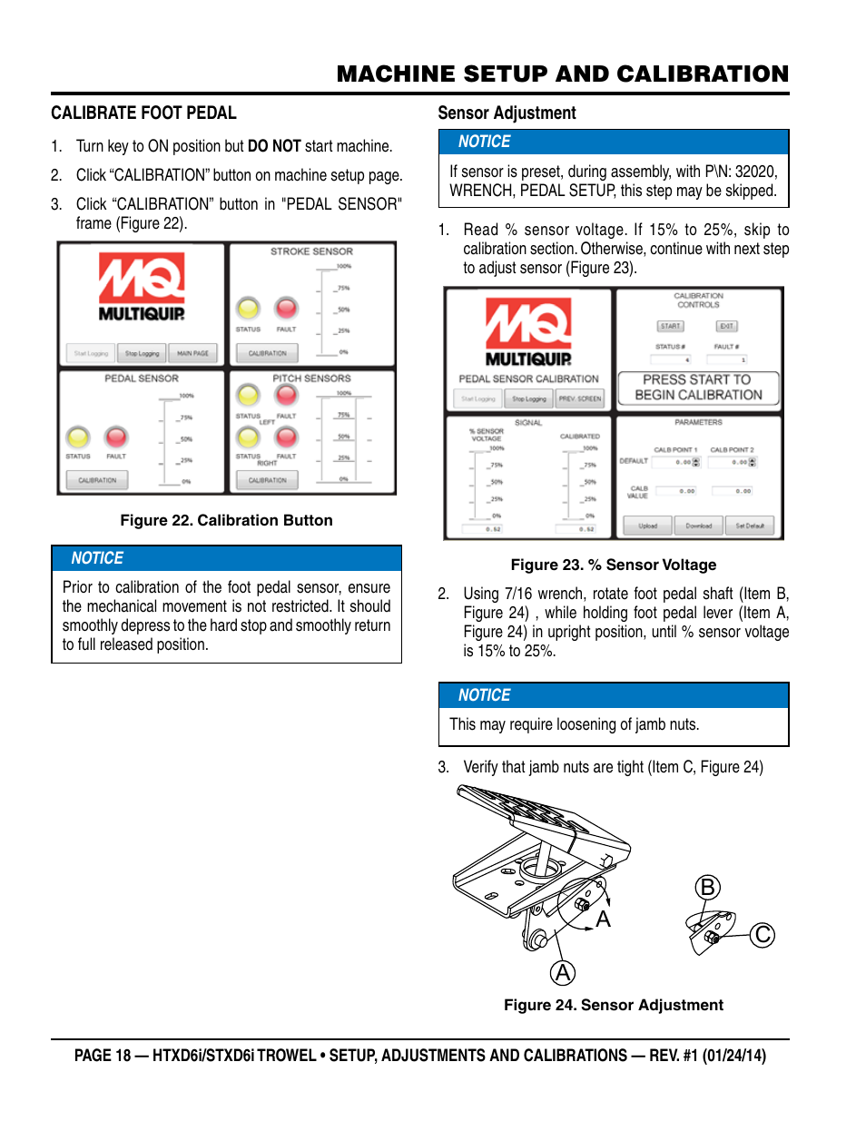 Ac b, Machine setup and calibration | Multiquip STXD6i_Setup User Manual | Page 18 / 32