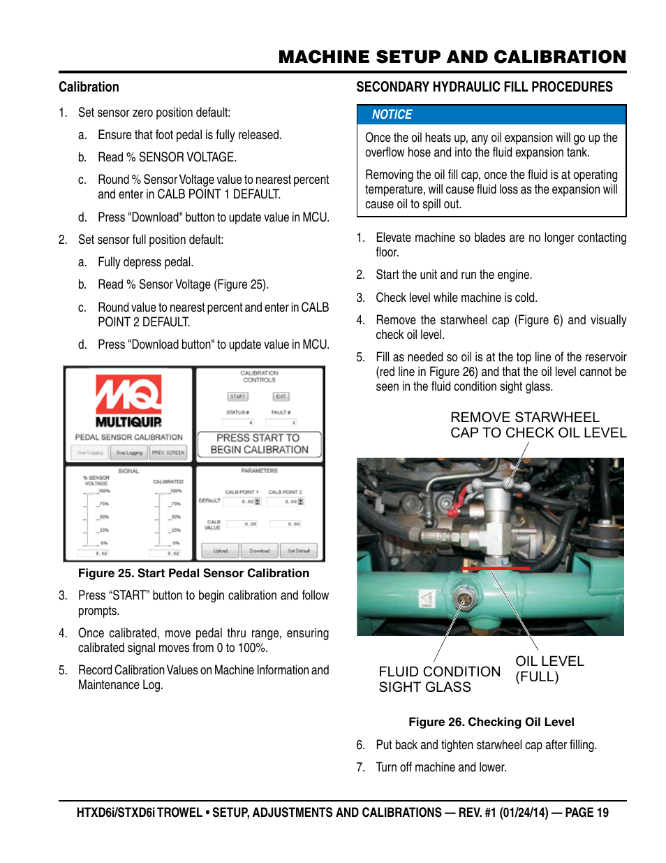 Machine setup and calibration | Multiquip STXD6i_Setup User Manual | Page 19 / 32