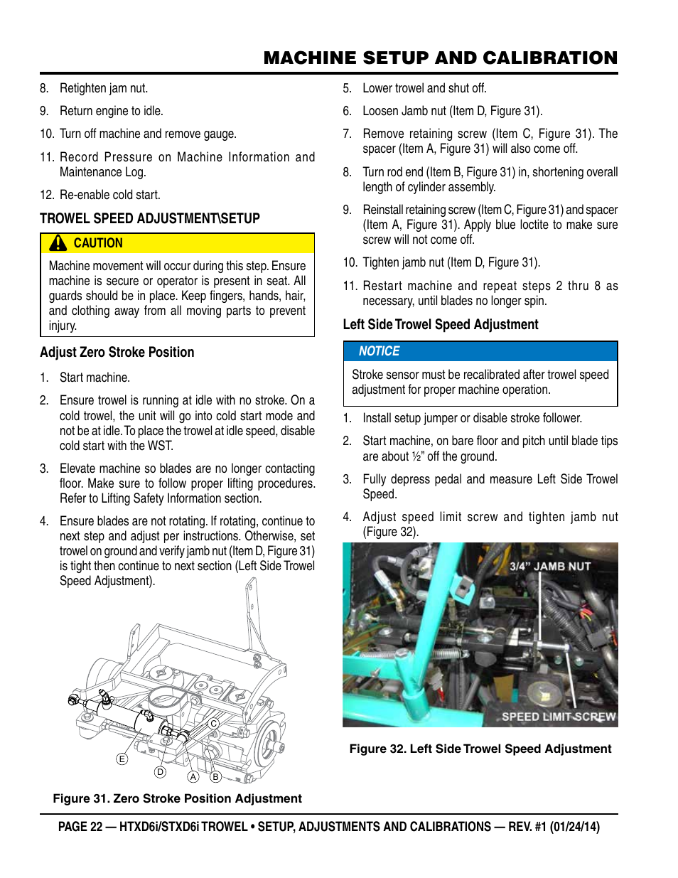 Machine setup and calibration | Multiquip STXD6i_Setup User Manual | Page 22 / 32