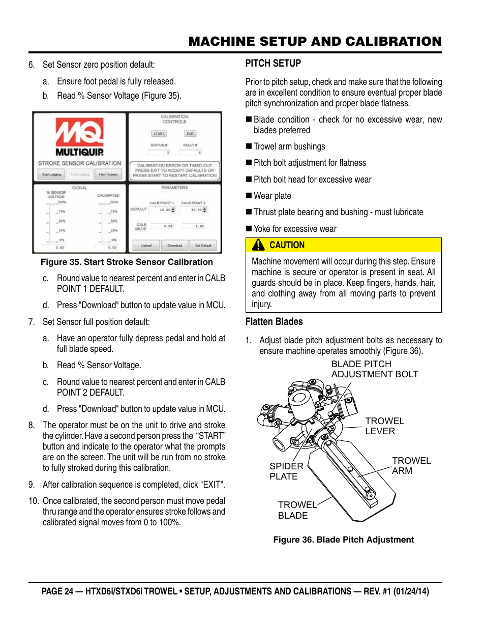 Machine setup and calibration | Multiquip STXD6i_Setup User Manual | Page 24 / 32