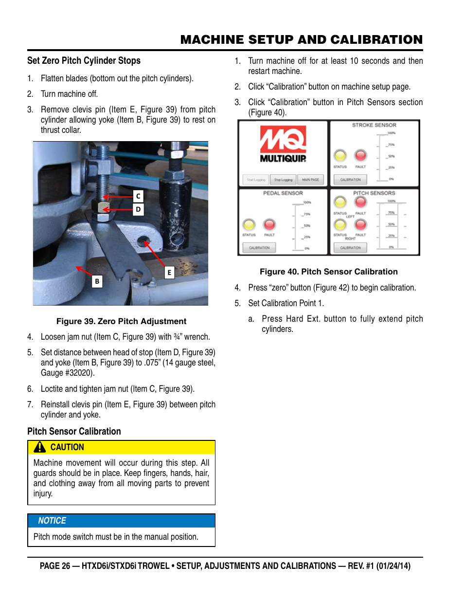 Machine setup and calibration | Multiquip STXD6i_Setup User Manual | Page 26 / 32