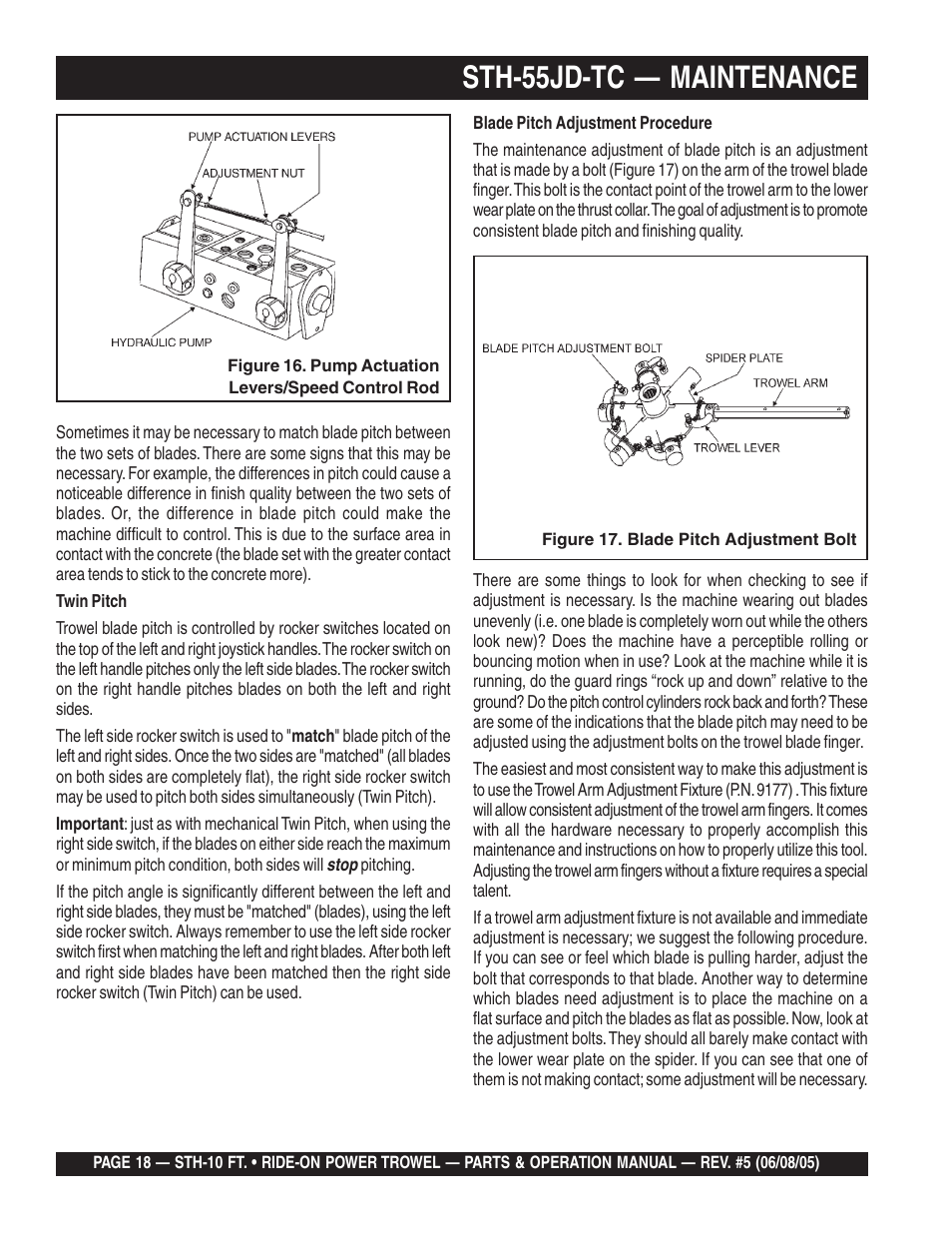 Sth-55jd-tc — maintenance | Multiquip STH User Manual | Page 18 / 86