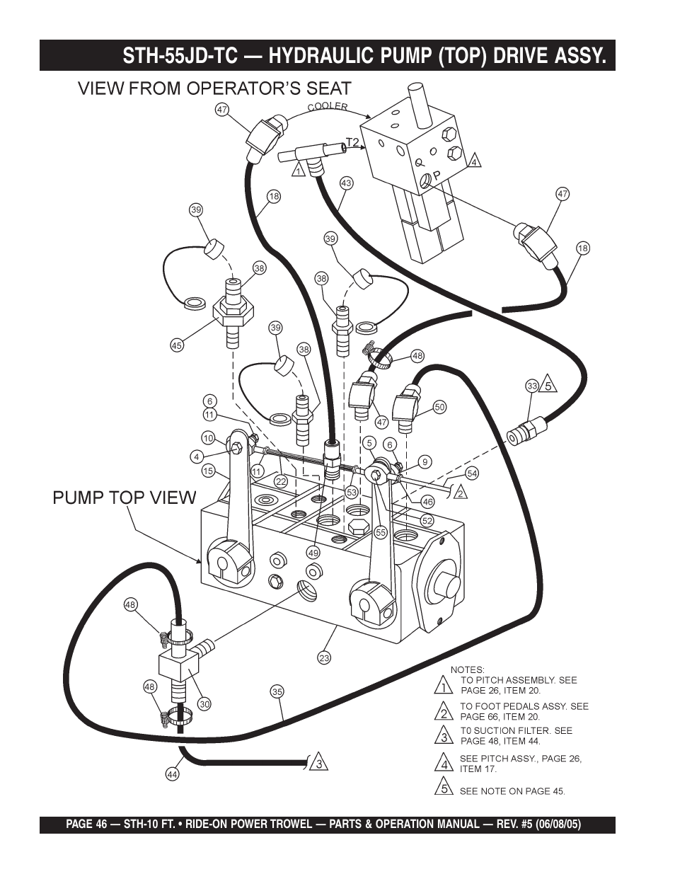 Sth-55jd-tc — hydraulic pump (top) drive assy | Multiquip STH User Manual | Page 46 / 86