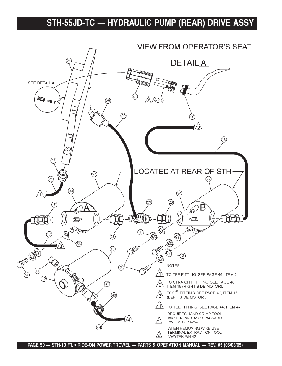 Sth-55jd-tc — hydraulic pump (rear) drive assy | Multiquip STH User Manual | Page 50 / 86