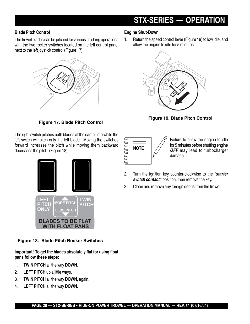 Stx-series — operation | Multiquip STX55J6 User Manual | Page 20 / 30
