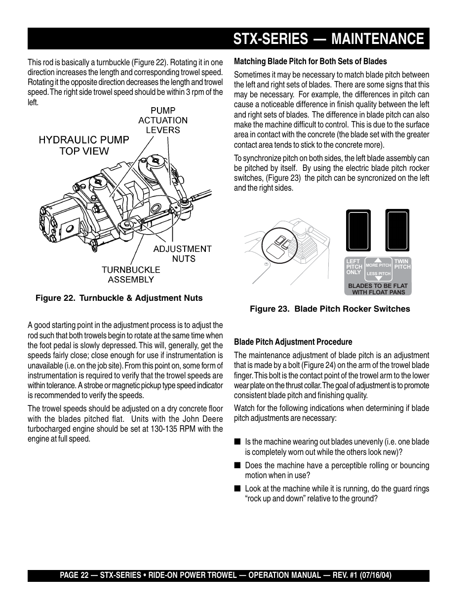 Stx-series — maintenance | Multiquip STX55J6 User Manual | Page 22 / 30