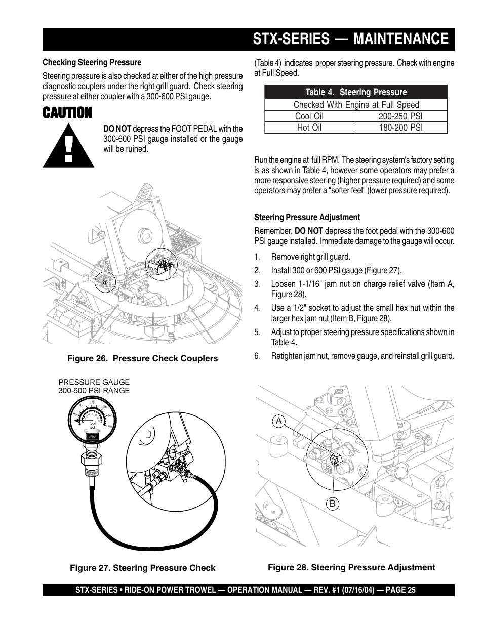 Stx-series — maintenance, Caution | Multiquip STX55J6 User Manual | Page 25 / 30