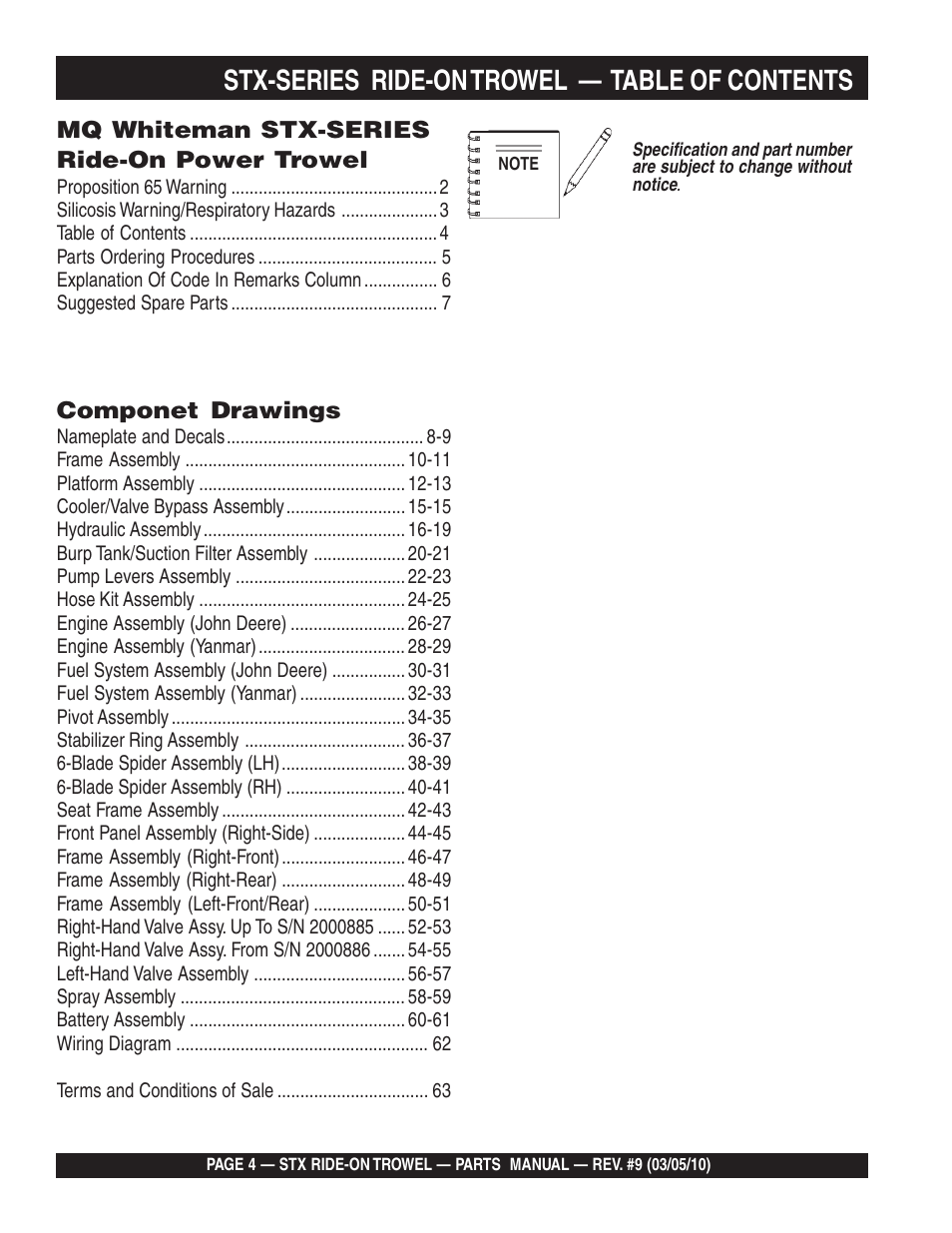 Multiquip STX55Y6 User Manual | Page 4 / 64