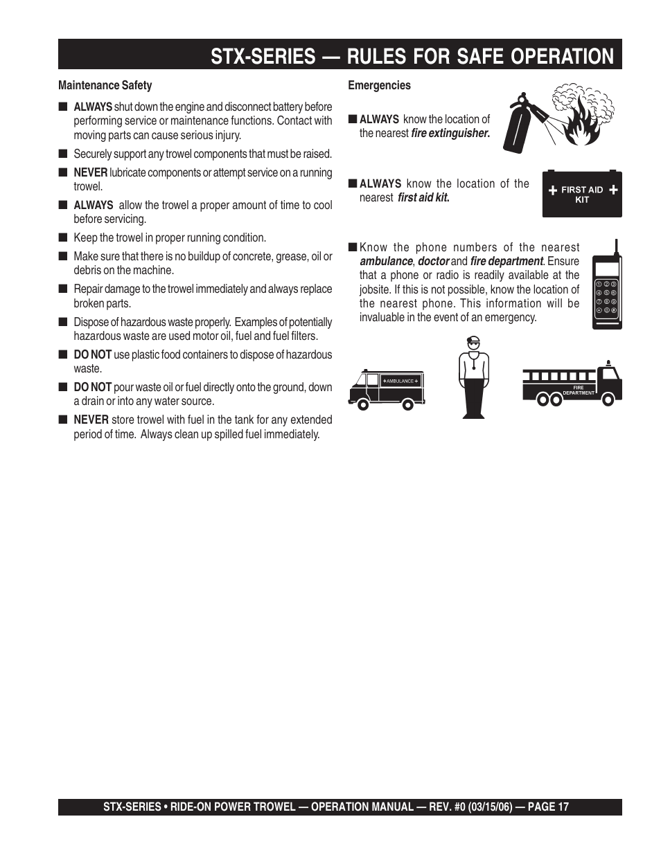 Stx-series — rules for safe operation | Multiquip STX55Y6 User Manual | Page 17 / 48