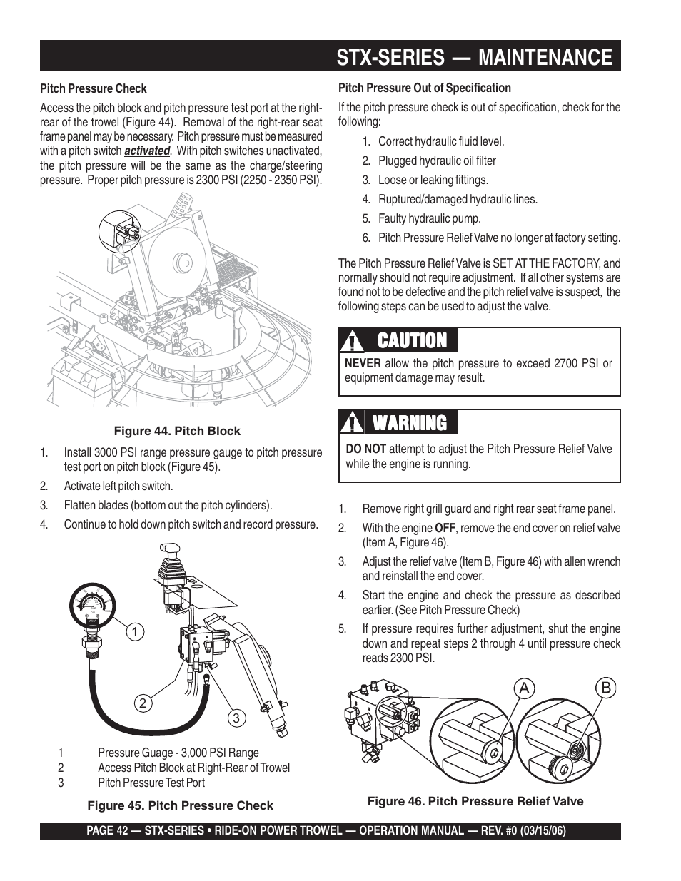 Stx-series — maintenance, Warning, Caution | Multiquip STX55Y6 User Manual | Page 42 / 48