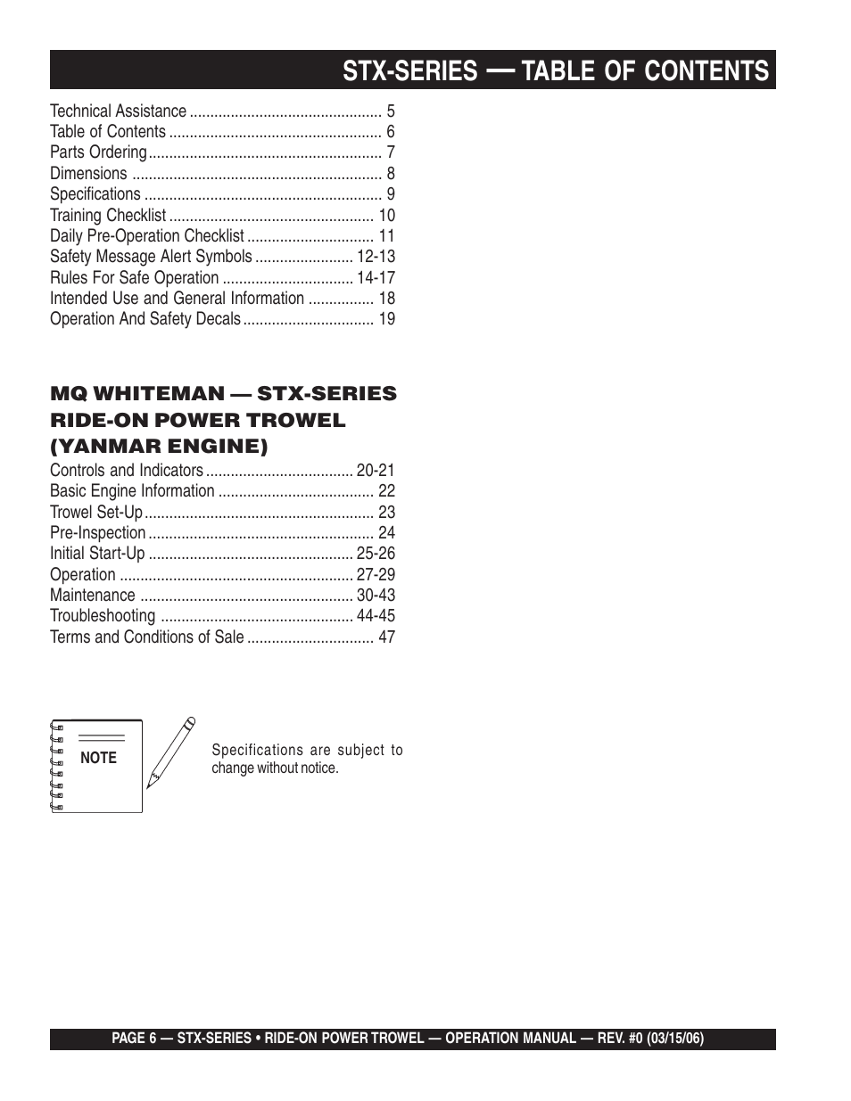 Multiquip STX55Y6 User Manual | Page 6 / 48