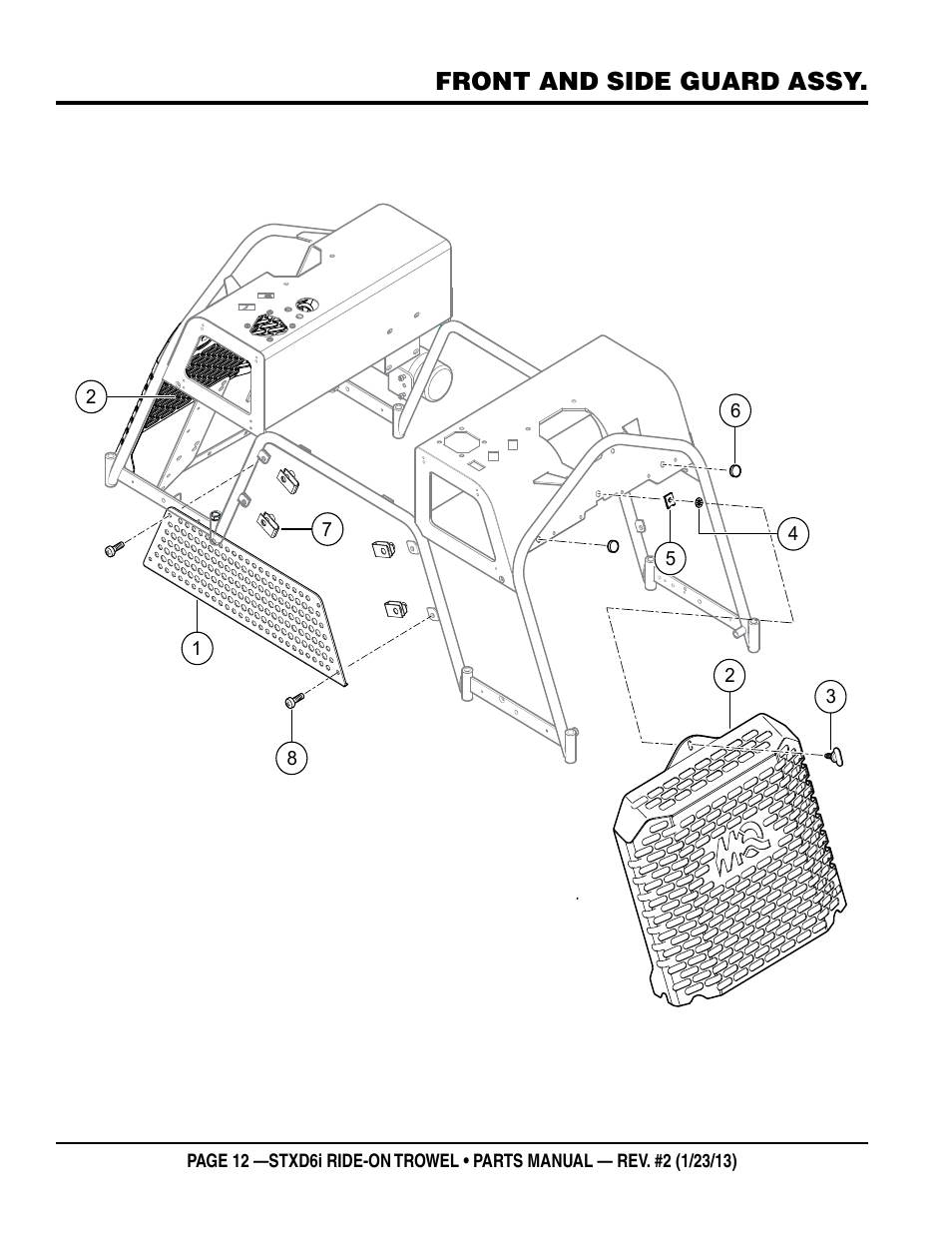 Front and side guard assy | Multiquip STXD6i User Manual | Page 12 / 102