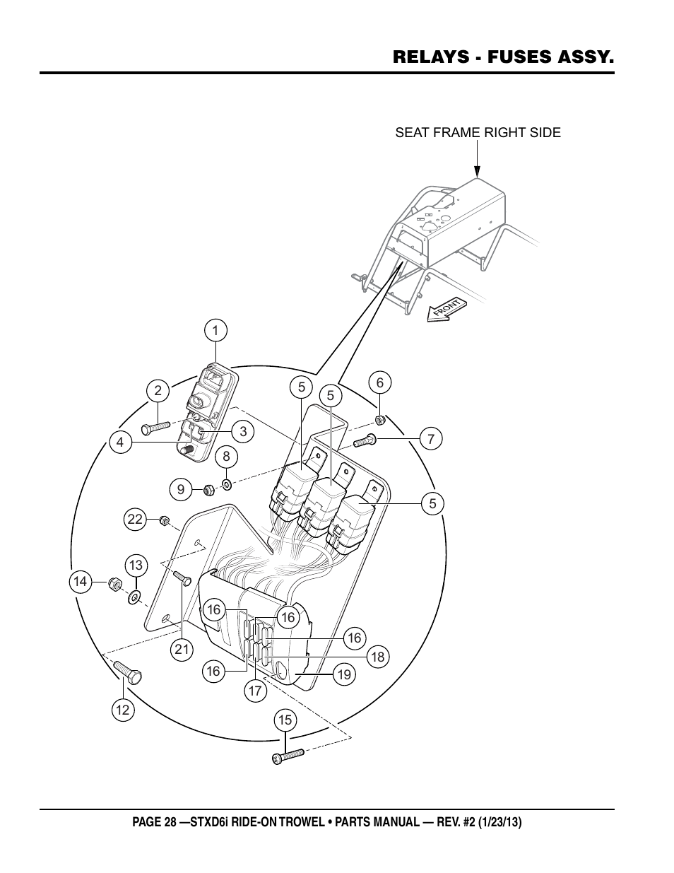 Relays - fuses assy | Multiquip STXD6i User Manual | Page 28 / 102