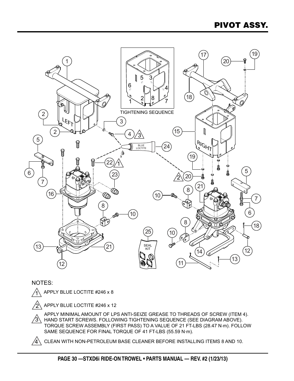 Pivot assy | Multiquip STXD6i User Manual | Page 30 / 102