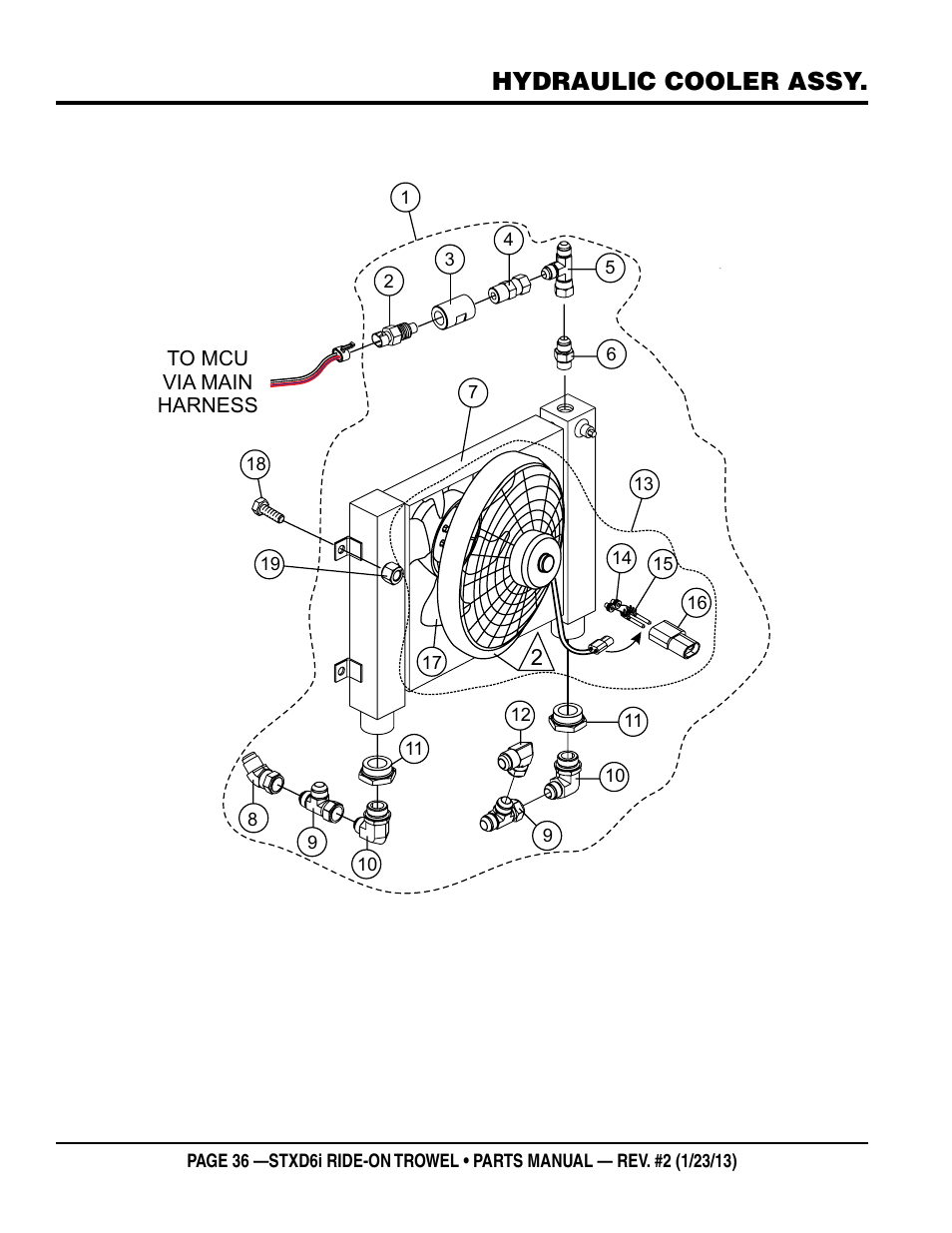 Hydraulic cooler assy | Multiquip STXD6i User Manual | Page 36 / 102