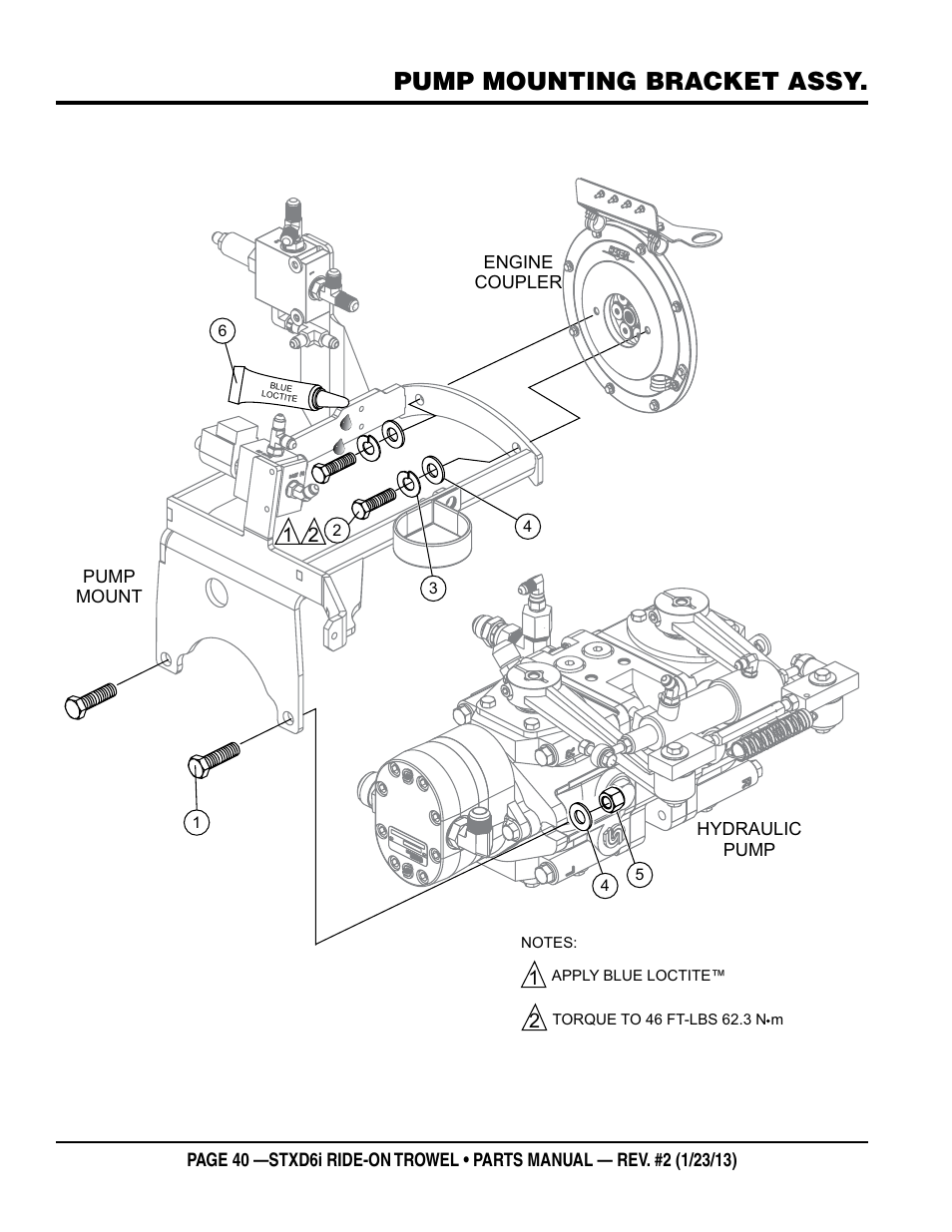 Pump mounting bracket assy | Multiquip STXD6i User Manual | Page 40 / 102