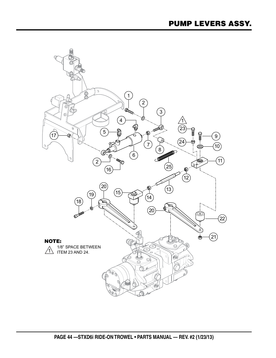 Pump levers assy | Multiquip STXD6i User Manual | Page 44 / 102