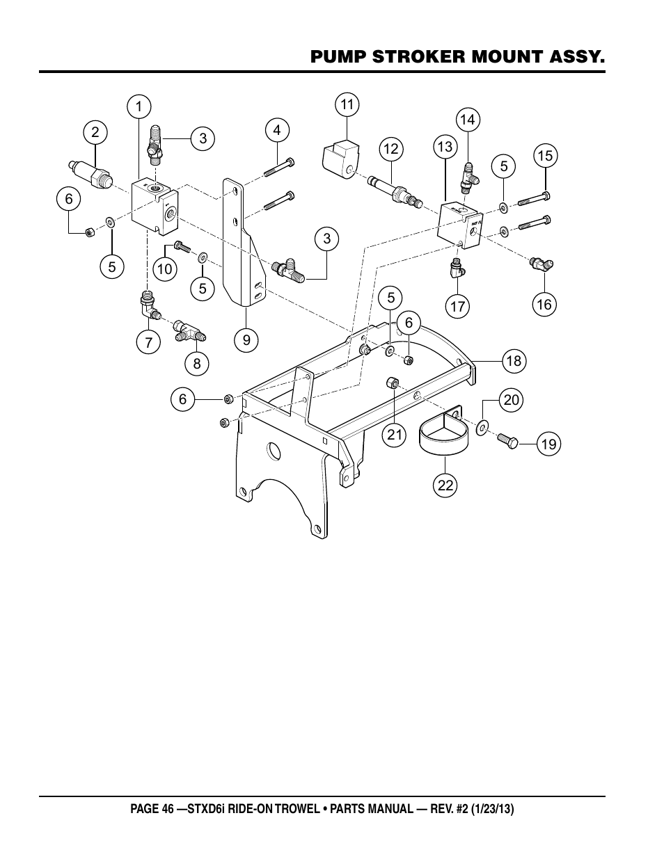 Pump stroker mount assy | Multiquip STXD6i User Manual | Page 46 / 102