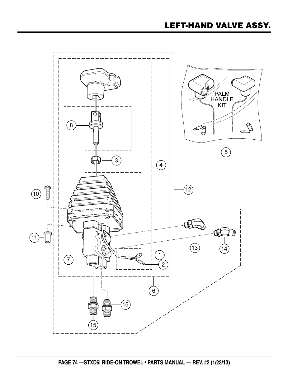 Left-hand valve assy | Multiquip STXD6i User Manual | Page 74 / 102