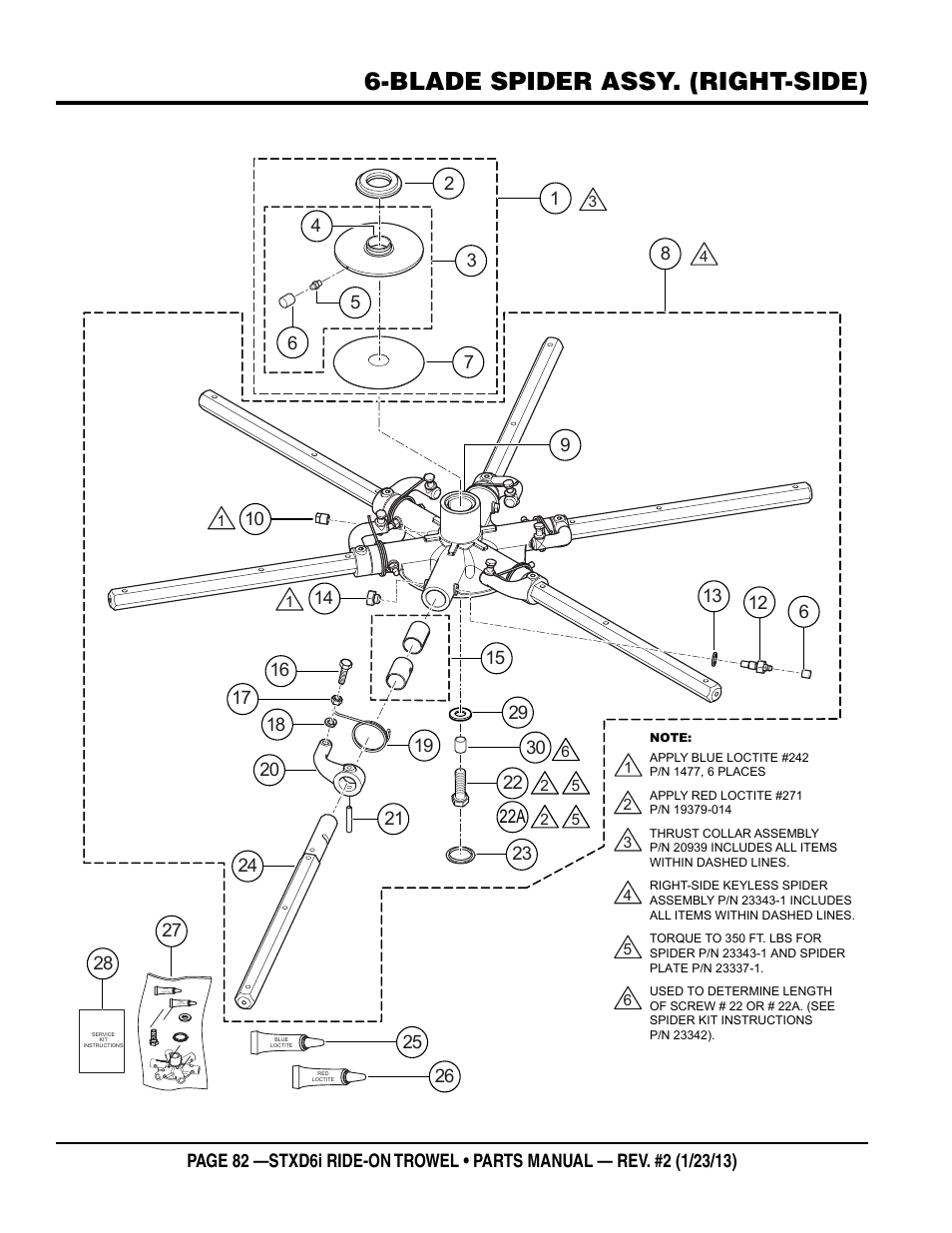 Blade spider assy. (right-side) | Multiquip STXD6i User Manual | Page 82 / 102
