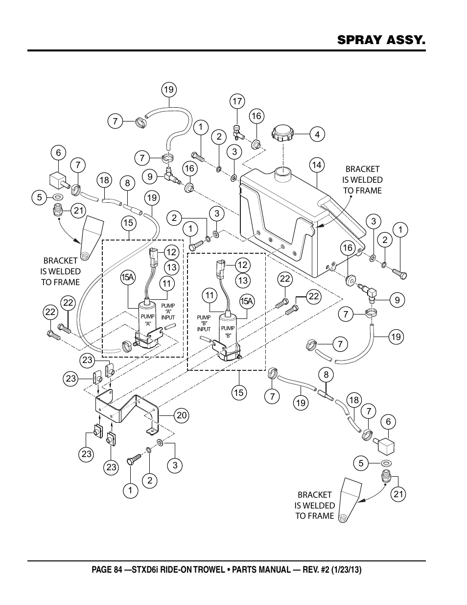 Spray assy | Multiquip STXD6i User Manual | Page 84 / 102