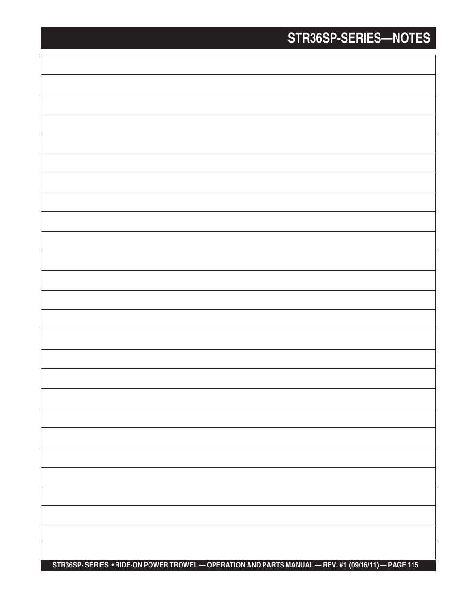 Multiquip STR36SP User Manual | Page 115 / 116