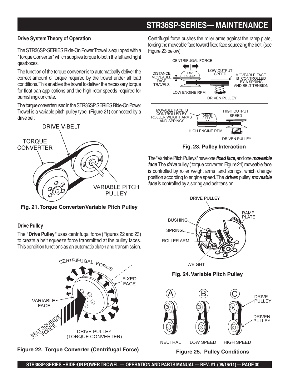 Str36sp-series— maintenance, Ab c | Multiquip STR36SP User Manual | Page 30 / 116