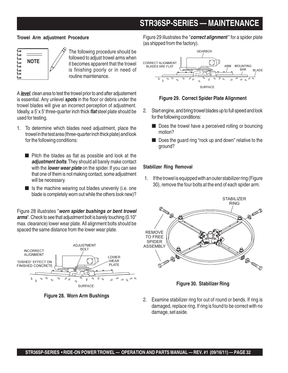 Str36sp-series — maintenance | Multiquip STR36SP User Manual | Page 32 / 116